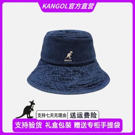 KANGOL帽子袋鼠平顶牛仔出行游玩防晒百搭时尚潮流显脸小渔夫帽