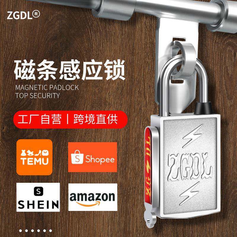 磁力挂锁磁吸锁磁感应力挂锁磁条锁无钥匙孔防堵撬磁性锁挂锁强磁