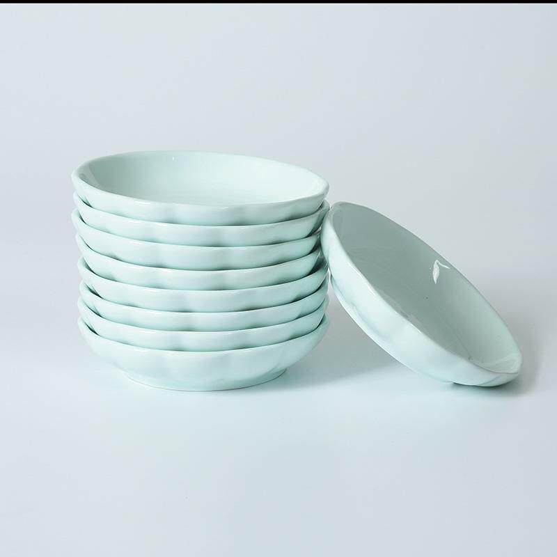 青瓷南瓜小味碟家用陶瓷蘸料碟创意小吃碟火锅酱料碟酱复古风