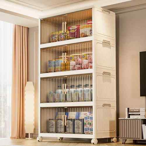 免安折动叠收纳柜多层塑料装箱家用卧4/8室客杂物储物柜可移厅滑