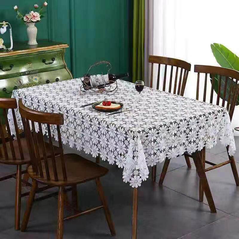 欧式简约现代白色蕾丝桌布咖啡桌布电视柜床头柜防尘罩可定制