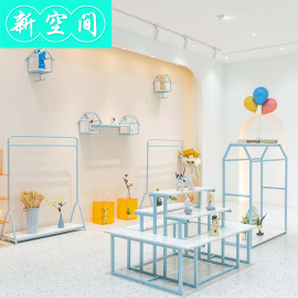 童装店展示架流水台儿童，服装店货架落地置物架，母婴店中岛架服装架