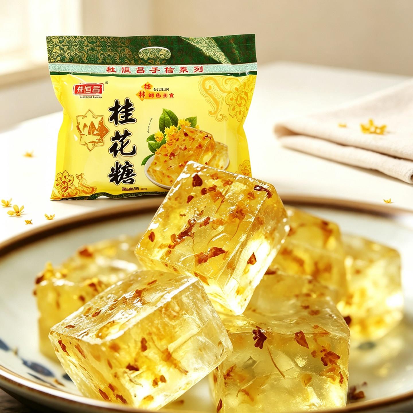 新疆包邮广西桂林特产桂花软糖水晶桂花糕500G桂花糖地方特色小吃