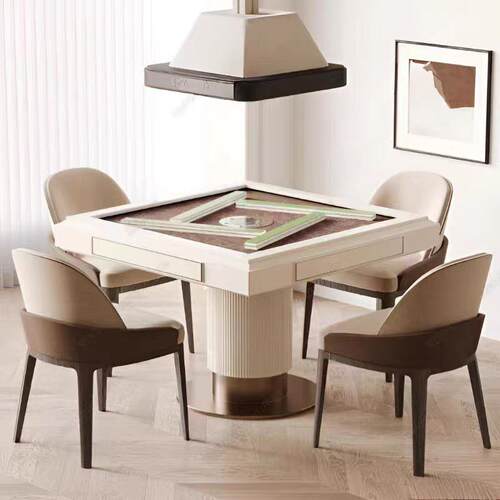 新中式实木电动麻将桌椅组合现代简约轻奢高级感棋牌桌棋牌室家俱