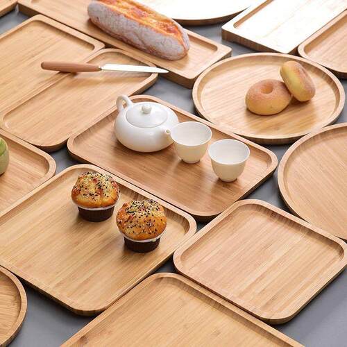 solid wood pizza dish wooden tray steak plate western牛排盘