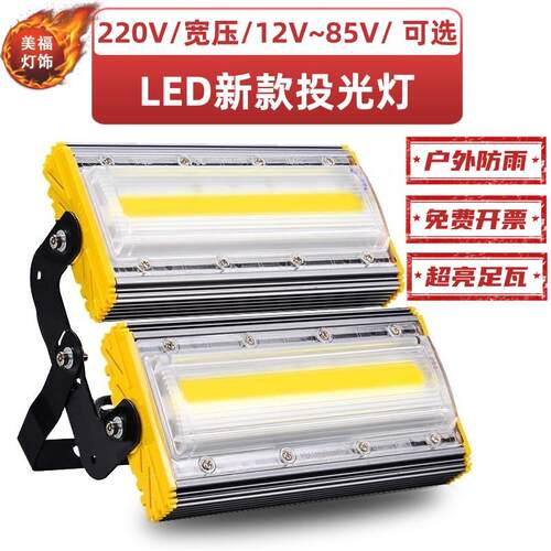 LED投光灯广告招牌庭院泛光灯路灯防水室外射灯户外12V照明渔船灯