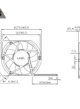 172x25MM散热风扇 CGD17225H12B高转速17225直流风扇