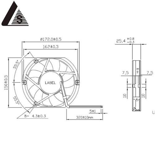 1f72x25MM coolng fan CGD17225H12BiBCJ ighh speed 17225 DC an