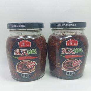 江西特产清记朝天辣椒酱豆豉味248克*2瓶罗卜蒜容辣椒酱下饭菜