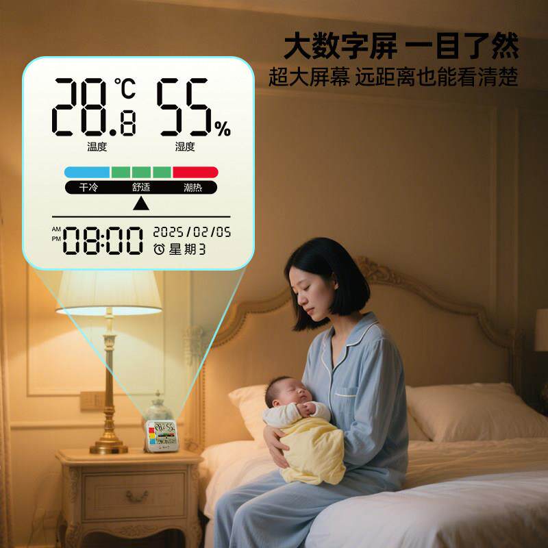 猫计太子电温湿度房家用室内高子电子温湿精准温度计婴儿壁挂式湿