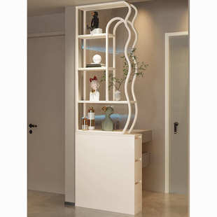 奶油风卫生间半墙屏风隔断柜子现代简约鞋柜客厅入门洗手台干湿区