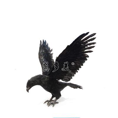 乞丐帮猎鹰模拟鹰黑鹰道具垂饰模拟鸟装饰Arknights灰色羽毛镇屋