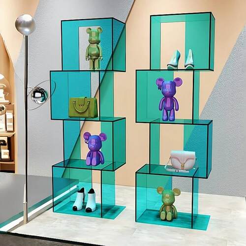 需定制亚克力展示架家用储物架商店鞋袋架展示窗多层书架储物架