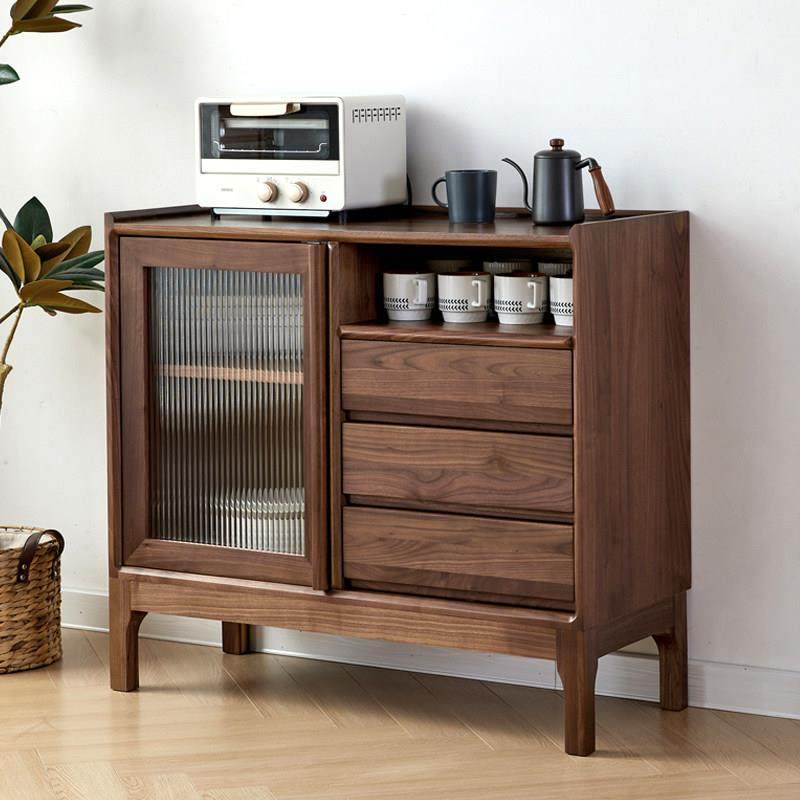 实木黑胡桃木餐柜现代简约客厅白橡木樱桃木单门收纳家用茶水柜,住宅家具,餐边柜,淘宝优惠券,粉丝福利购,淘宝优惠卷