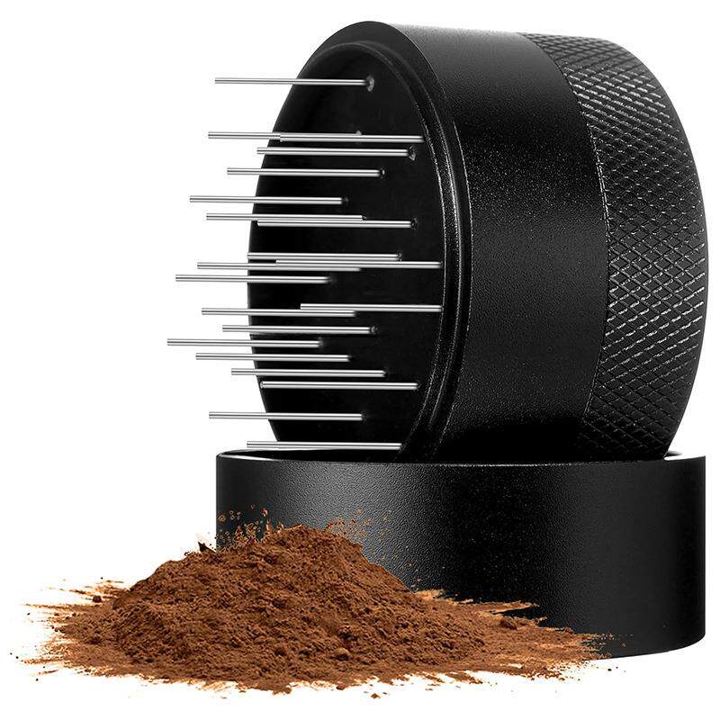 现货咖啡布粉针旋转针式布粉器不锈钢松粉针带底座咖啡手柄散粉器