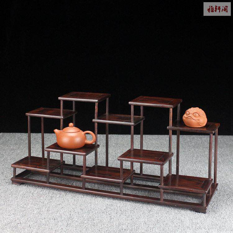 红酸枝榫卯小多阁茶壶茶具博古架工艺品盆景摆件展示收纳架