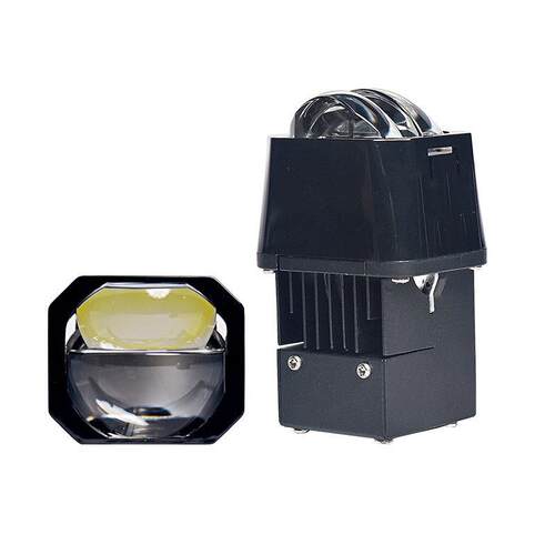 跨境汽车1.5寸LED三光矩阵双光模组透镜大灯改装远近一体超亮聚光