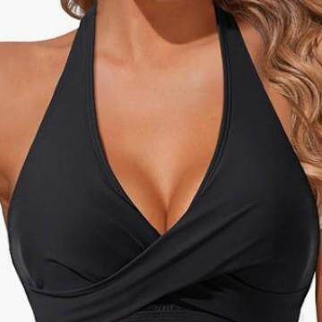 Ladies' two swimsuits, bikini, high waisted bottoms,