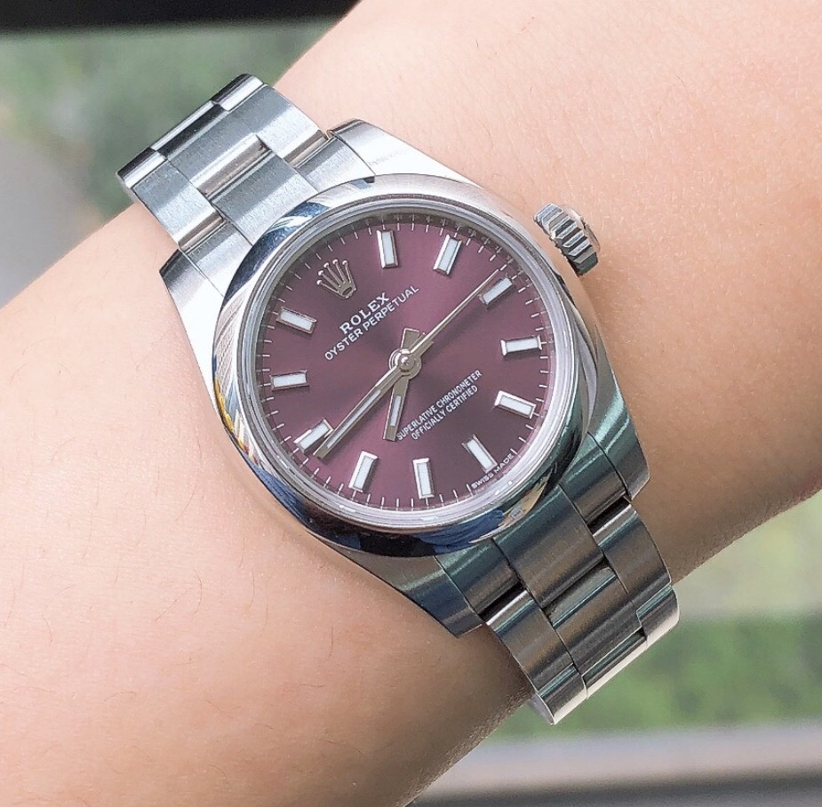 98新26mm劳力士蚝式恒动系列m176200-0016葡萄紫自动机械女表