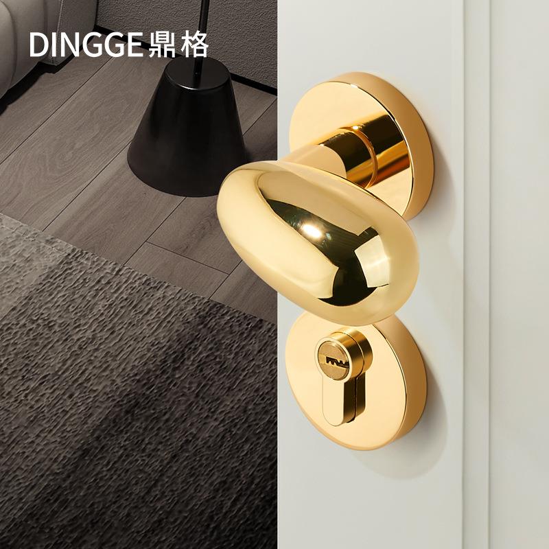 门把手卧门内磁吸房门锁儿童金色木门锁锁具房室间室DG-335门现代