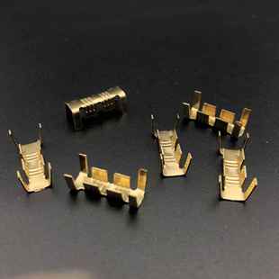 压线扣对接端子铜线扣2.5压线脚快速连接端头U型C形插簧冷压端子