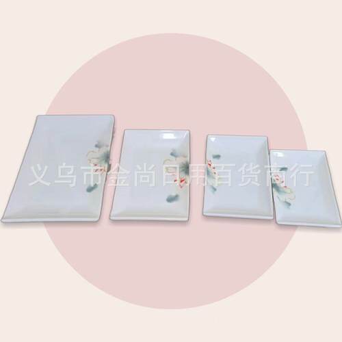 Square plastic snack platter, melamine plate, imitation porc