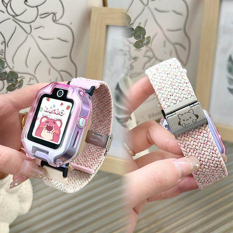 适用华为儿童电话手表表带5xPro/4x新耀编织尼龙4Pro双色3s/3Pro