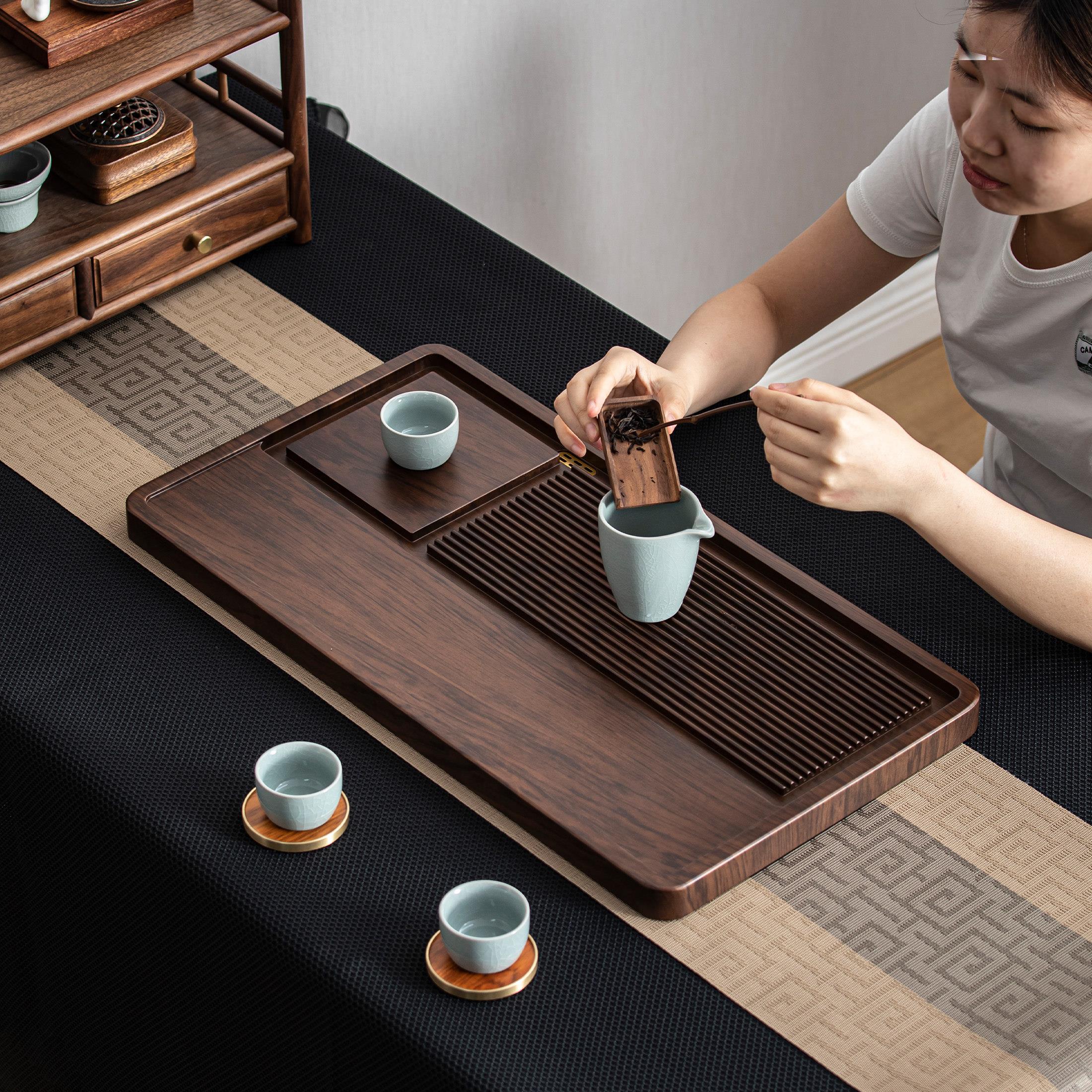 整块实木茶盘家用新款小茶台电木款实木茶具办公室用干泡茶台茶海