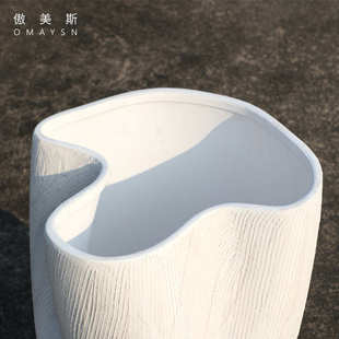 手绘陶瓷花瓶傲美斯Omaysn家居装饰品客厅摆件大口径陶瓷制品