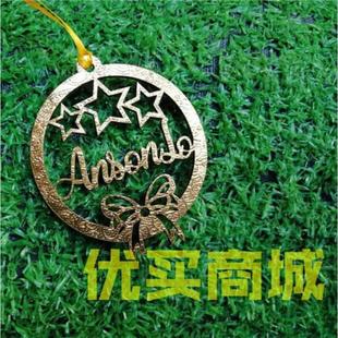 飾禮品木制懸掛logo木牌定制 圣誕樹(shù)掛飾新年禮物名字牌圣誕節(jié)日裝