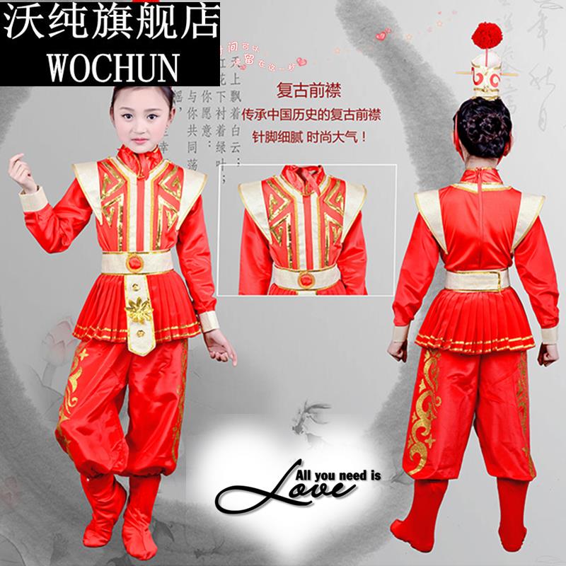 儿童花木兰表演服装古代士兵演出服古装木兰诗朗诵穆桂英舞台戏服图片