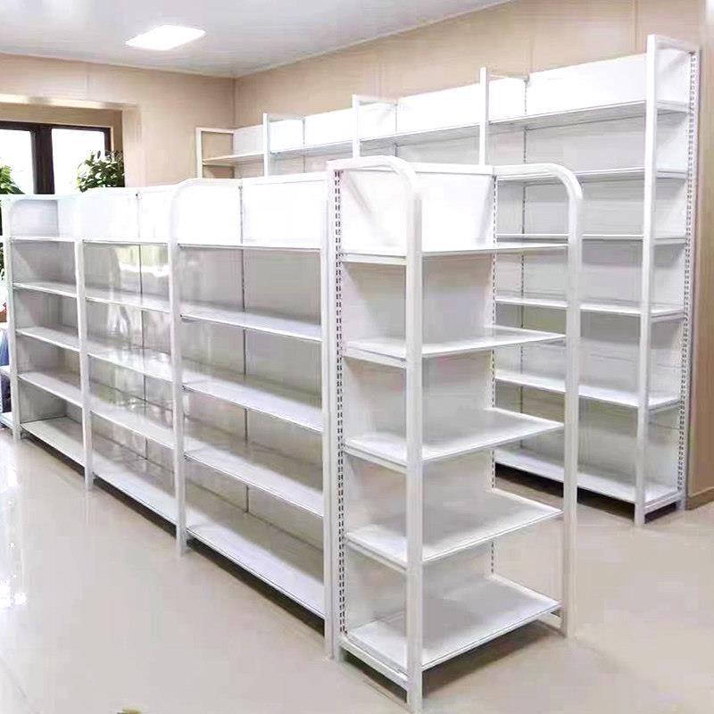 超市货架四柱白色便利店文具店小卖部商店多层加厚置物展示架货架