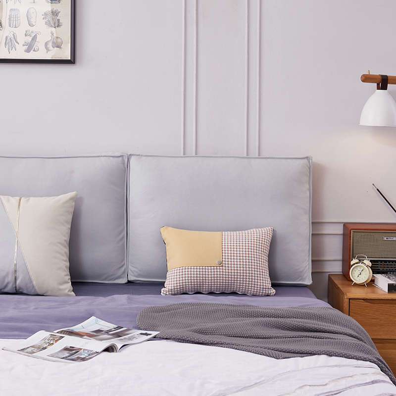 芝兰床头靠垫 床上靠枕榻榻米沙发大靠背垫 双人实木床头罩可拆洗