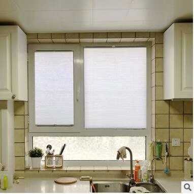 瑞茂窗饰 无纺布帘内开窗帘拉绳蜂巢帘日夜风琴帘遮光蜂巢帘带框