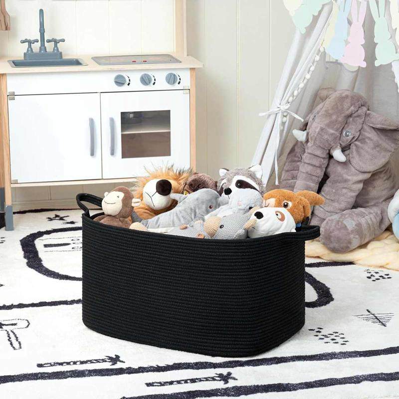 2U8K轻奢棉线编织收纳筐大号车载收纳箱可折叠脏衣篮酒店幼儿园收,收纳整理,脏衣篮,淘宝优惠券,粉丝福利购,淘宝优惠卷