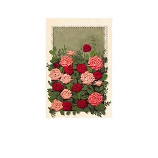 手绘油画中古风客厅装饰画玫瑰沙发背景墙壁画高级感玄关肌理挂画