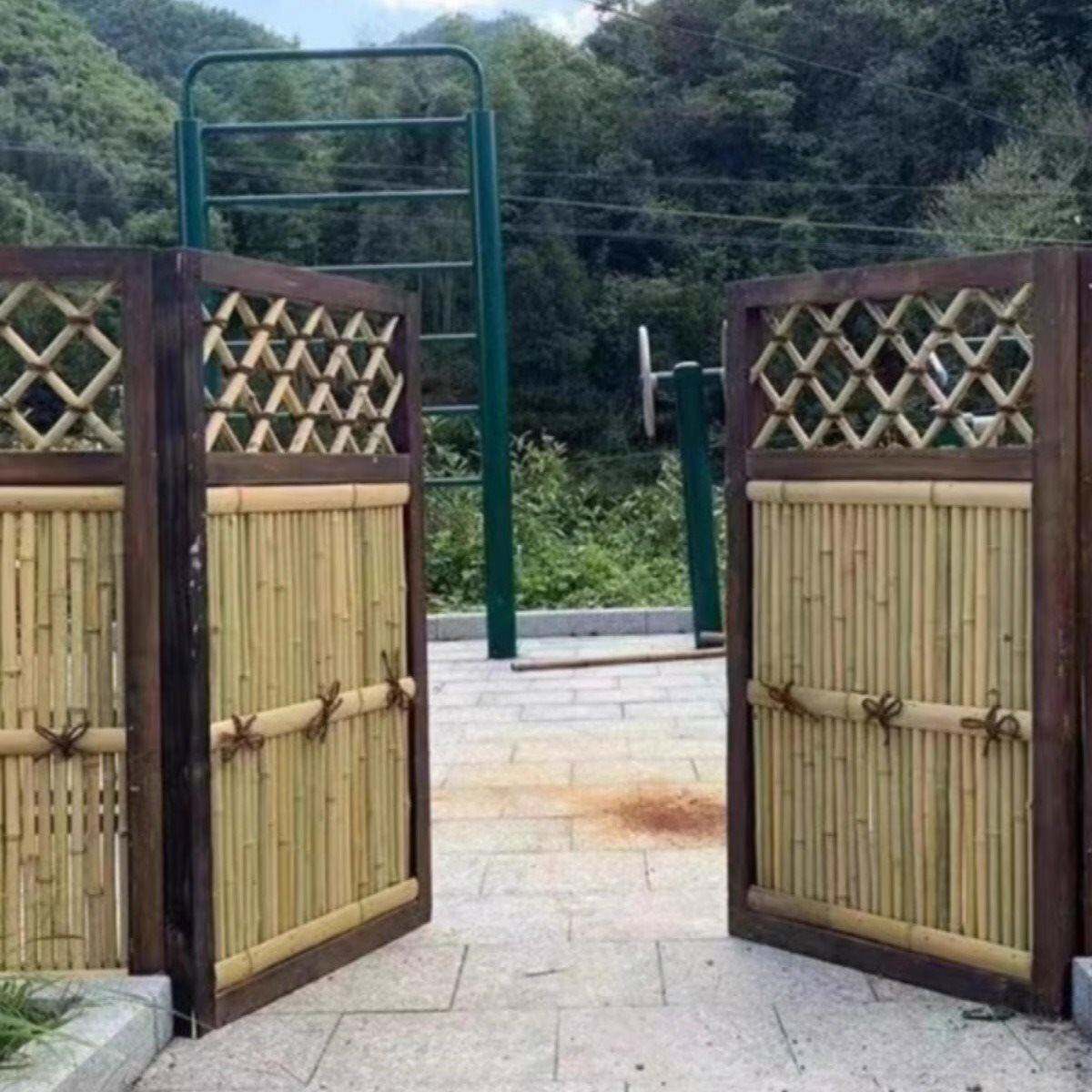 竹栅栏围栏外户民宿庭院别墅花园围墙菜园隔断爬藤架碳化防垒德株