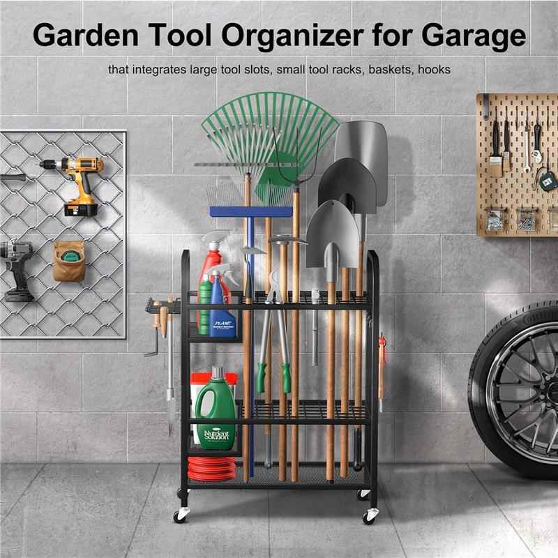 轮子的花园工具收纳架G2电动工具收盒工支具架整带理纳储物架置物