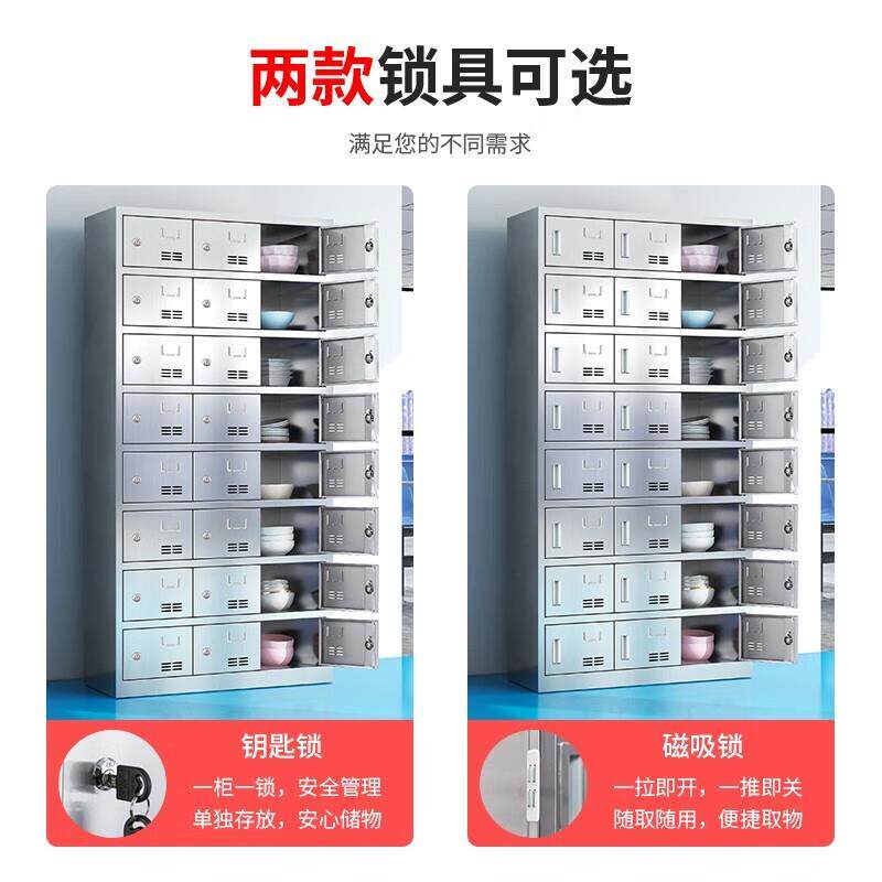 304不锈钢餐盘柜员工食堂多门碗柜餐厅职工餐具柜学校饭盒储物柜