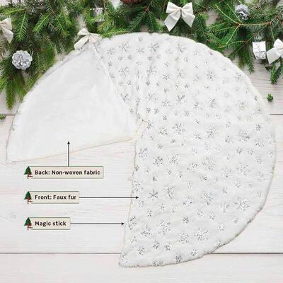 Christmas Tree Decoration Pearlescent Snowflake Sequ White P