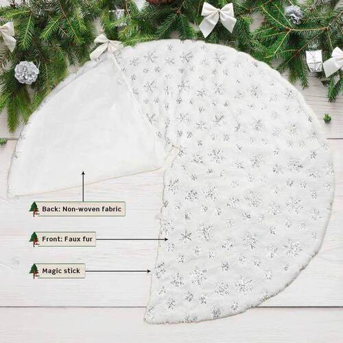 Christmas Tree Decoration Pearlescent Snowflake Sequ White P