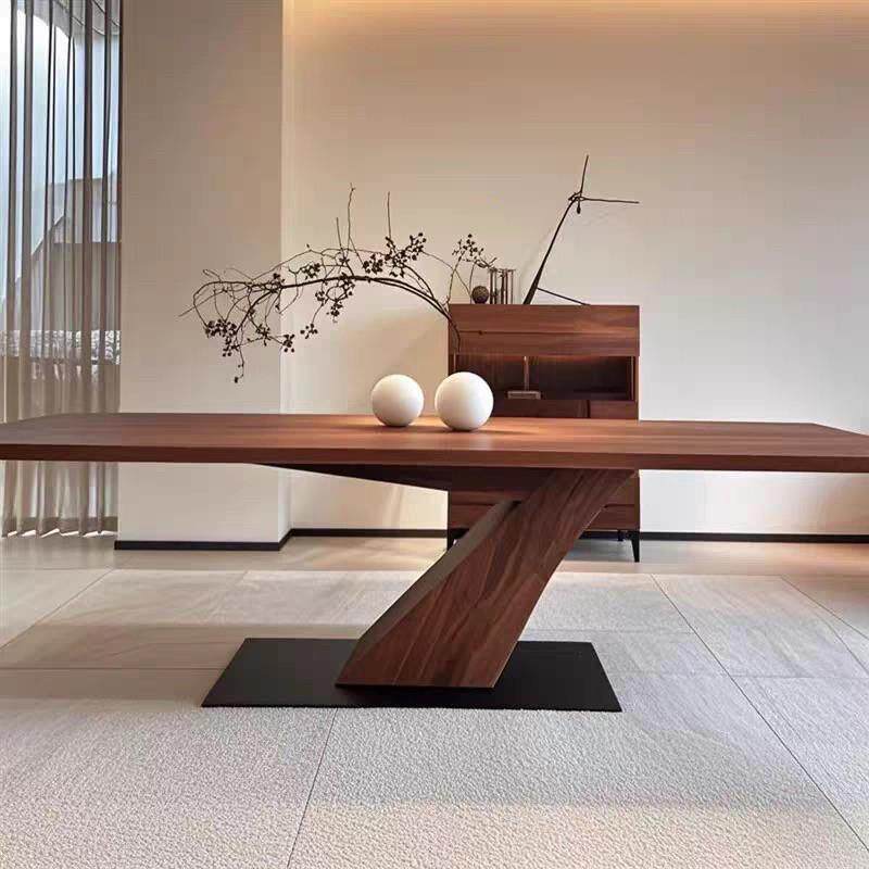 北欧实木餐桌现代简约大板桌客厅长桌工作台长方形饭桌原木办公桌