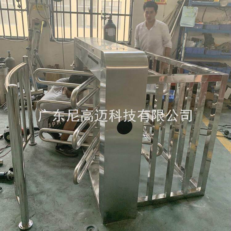 儿童乐园进出单向门禁半高转闸电控十字旋转滚闸不锈钢挡杆导向门