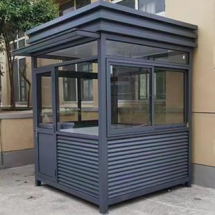 广东广州四柱钢结构岗亭方角保安亭停车场收费亭社区门卫室值班室