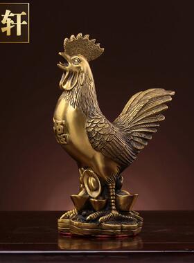 黄铜鸡摆件铜公鸡金鸡元宝鸡家居客厅工艺装饰品招财摆设客厅卧室