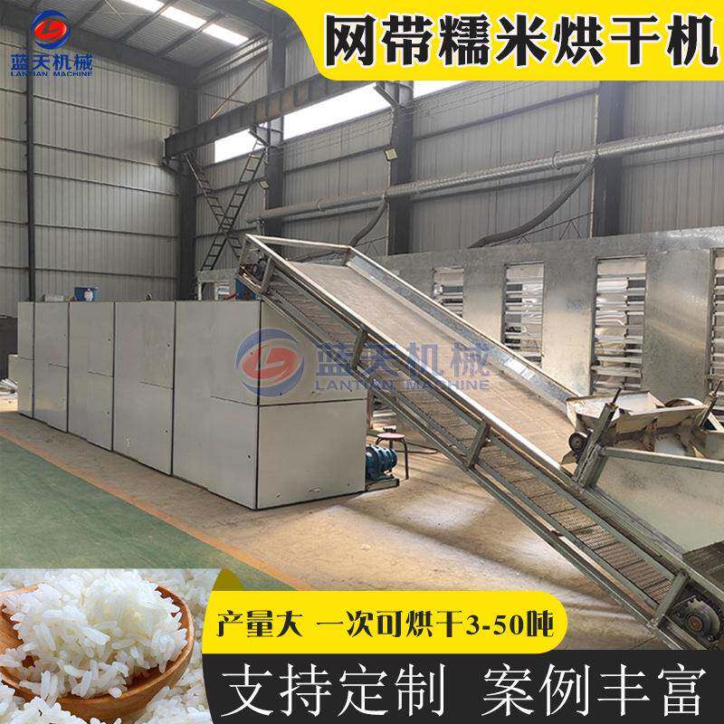 糯米烘干机网带蒸熟糯米团烘干设备连续式糯米饭速食米饭干燥机