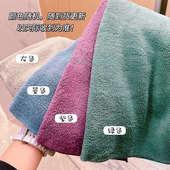 擦灰太好使 素色家居用面巾手巾柔软吸水方巾 珊瑚绒抹布4条装