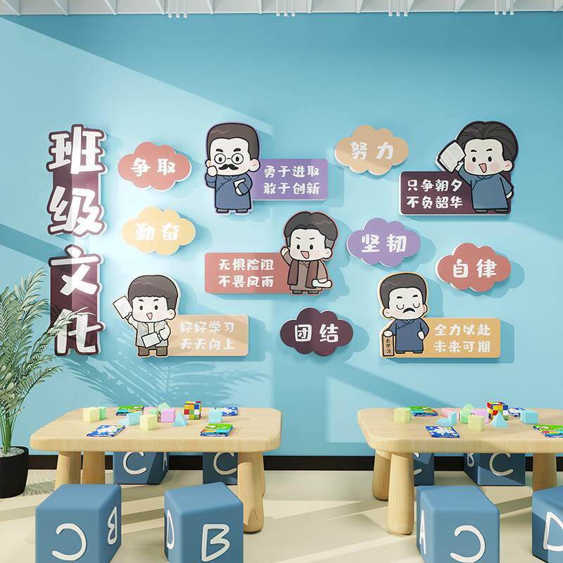 名人名言装饰画班级教室文化墙布置装饰励志正能量课室黑板报贴画