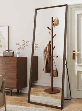 BOLE新中式穿实UAS木高档全镜家用落身地大镜子壁N挂式复古衣试衣