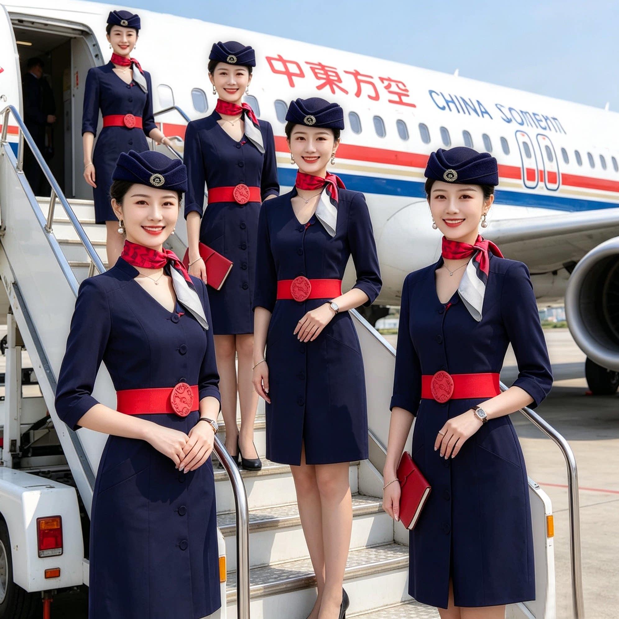 东航空姐制服空乘艺考服装女职业装高端空姐服酒店前台工作服套装